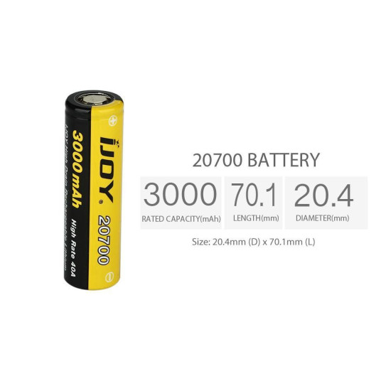 بطاريات اي جوي 20700 قوة 3000 امبير بطاريات اي جوي 20700 قوة 3000 امبير